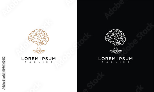 Brain Tree Logo Design Concept - Science and Nature Fusion