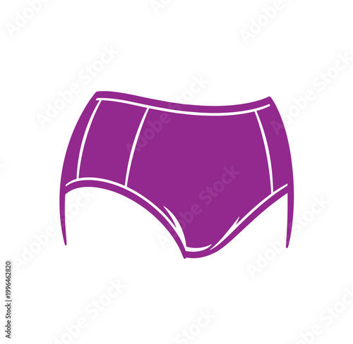 Purple womens underwear briefs isolated on white background