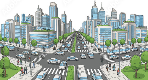 Cars on a city street road.