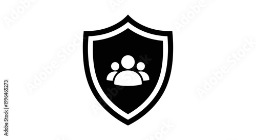 Secure family shield icon for people protection and safety