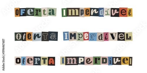 Oferta imperdivel em estilo de carta de resgate anonima para marketing criativo