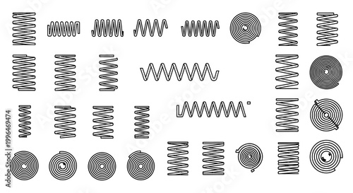 spring coil helix a diverse collection of mechanical compression and spiral springs for engineering design concepts.