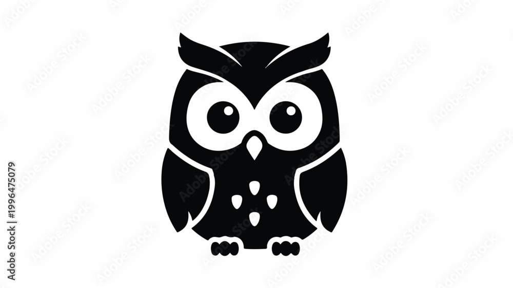 Obraz premium Black Silhouette of an Owl Bird 1.