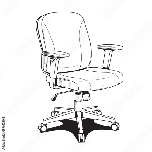 Ergonomic office chair with adjustable height, lumbar support, swivel wheels and modern design for workspace comfort.