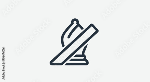 Chess bishop piece crossed out, strategic decision, prohibition of move, game icon