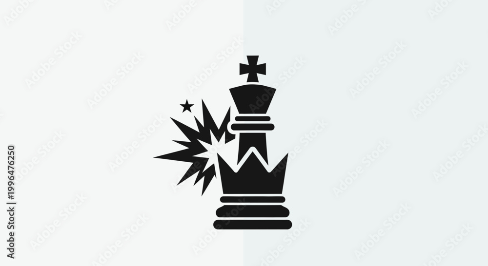 Fototapeta premium King Chess Piece Under Attack