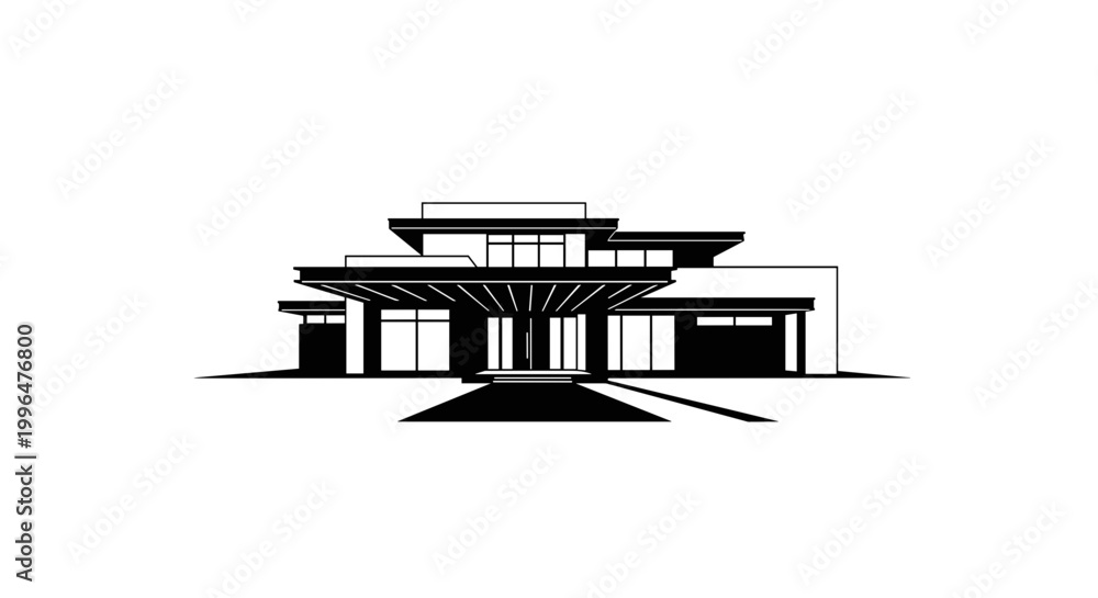 Fototapeta premium Modern House Architecture Design Blueprint.