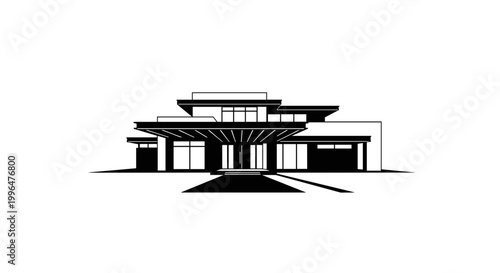 Modern House Architecture Design Blueprint.