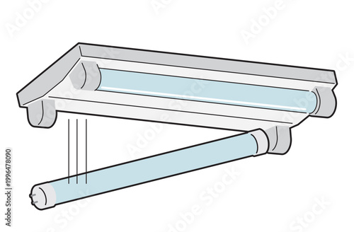 蛍光灯で起こる発煙・火事・落下の事例イラスト