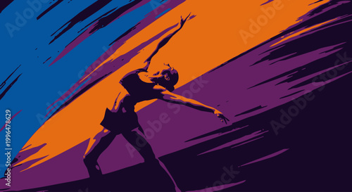 Person in dynamic athletic motion sprinting.