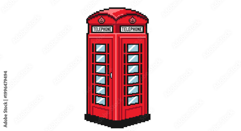 Obraz premium Classic Red British Telephone Booth Icon.