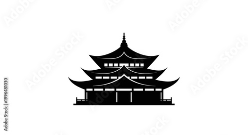 Traditional Chinese Pagoda Architecture Design.