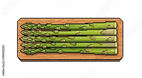 Fresh Asparagus Spears on a Wooden Cutting Board.