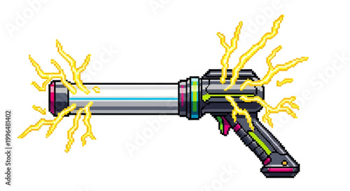 Futuristic Electric Ray Gun Weapon Illustration.