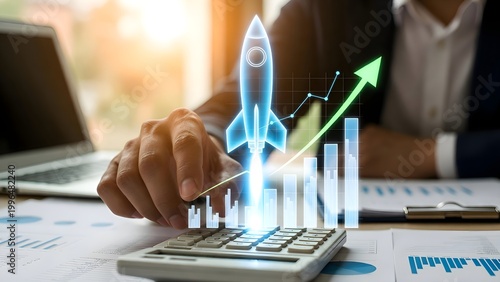 Startup investment analysis concept, financial growth metrics, ROI forecasting, business performance evaluation, data analytics, strategy planning, scaling potential, investors and venture capital
