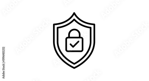 Shield icon with padlock and checkmark representing security and protection