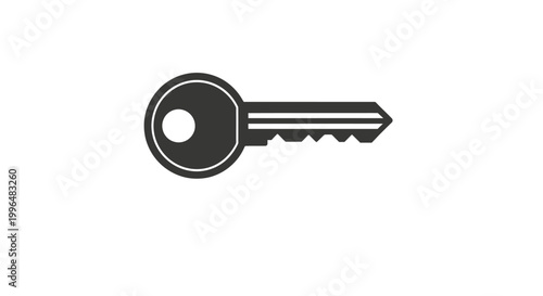 Simple key icon isolated on white background for security concept