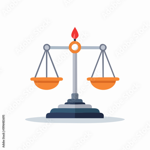 Flat Design Scales of Justice Icon