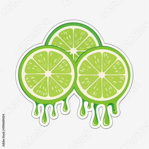 Juicy Lime Slices Dripping
