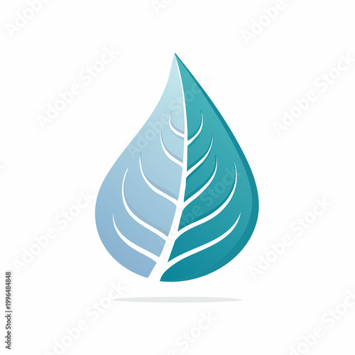 Abstract Leaf and Water Drop Logo