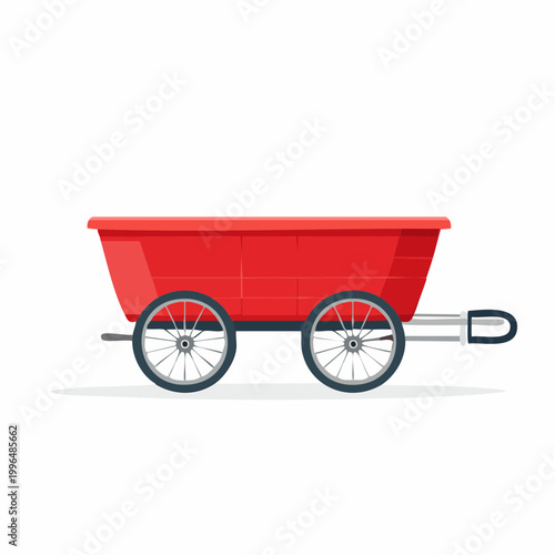 Red Wagon Cart Illustration