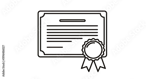 Illustration of a formal certificate with a ribbon and seal.