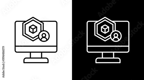 Nft Creator Outline White Icon Set Design