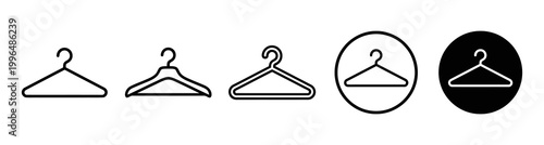 Collection of graphic clothing hanger icons for wardrobe and fashion design projects