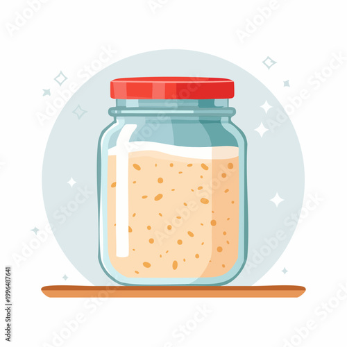 Jar of Fermented Food with Bubbles