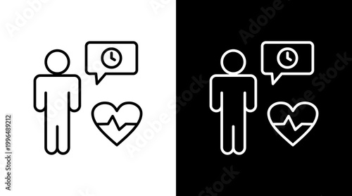 Life Expectancy Outline White Icon Set Design