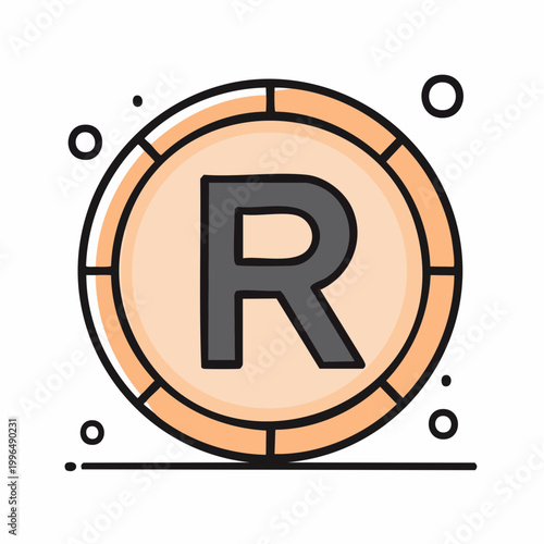 South African Rand Currency Symbol Icon