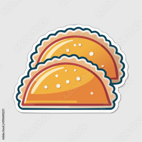 Stylized Illustration of Two Empanadas