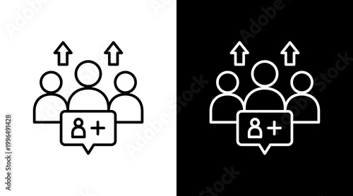 Follower Count Outline White Icon Set Design