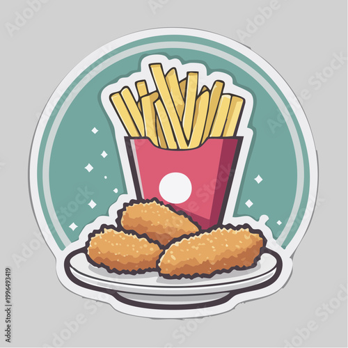 Fried Chicken Nuggets and French Fries Meal