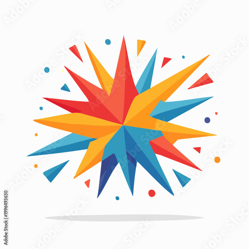 Abstract Colorful Starburst Explosion