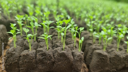 Foto Young green plant seedlings grow. (1)