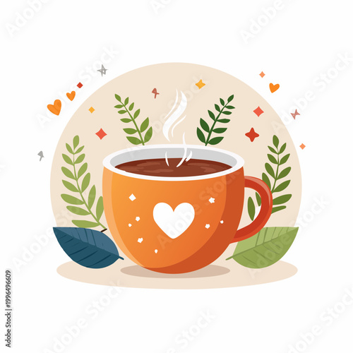 Cozy Cup of Hot Beverage with Heart Decoration