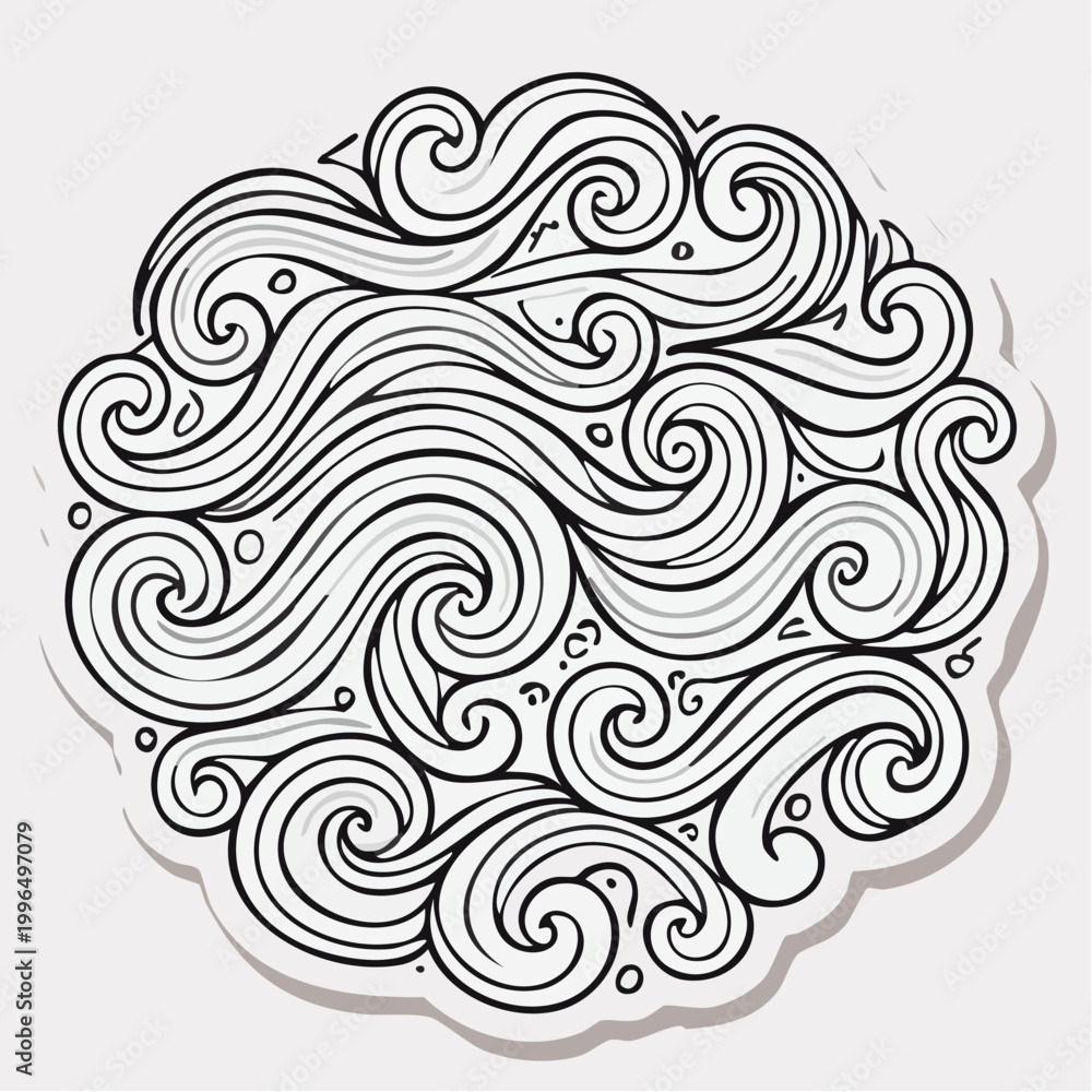 Fototapeta premium Abstract Swirls and Waves Pattern