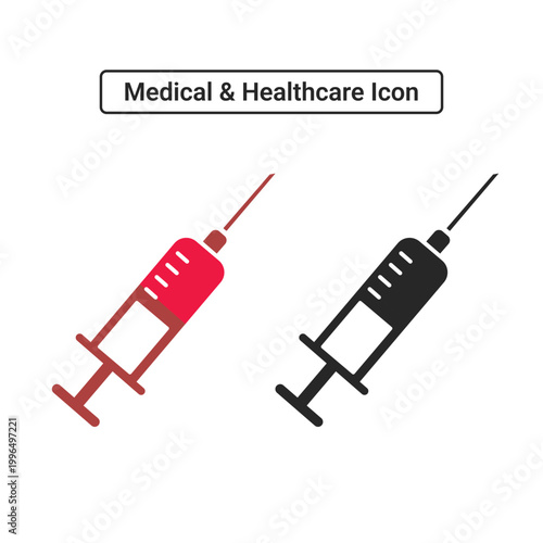 Syringe or injection with needle Medical and healthcare icon
