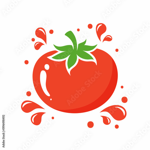 Stylized Tomato with Splashes
