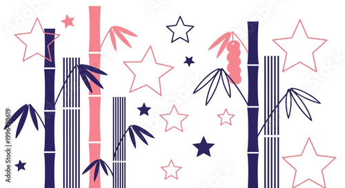 Tanabata Festival Bamboo Stars Decorations