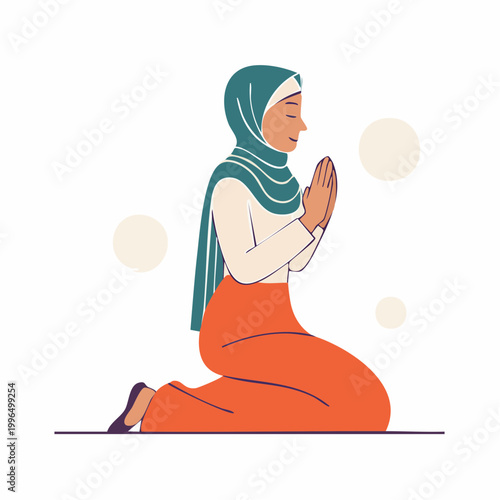 Woman in Hijab Praying