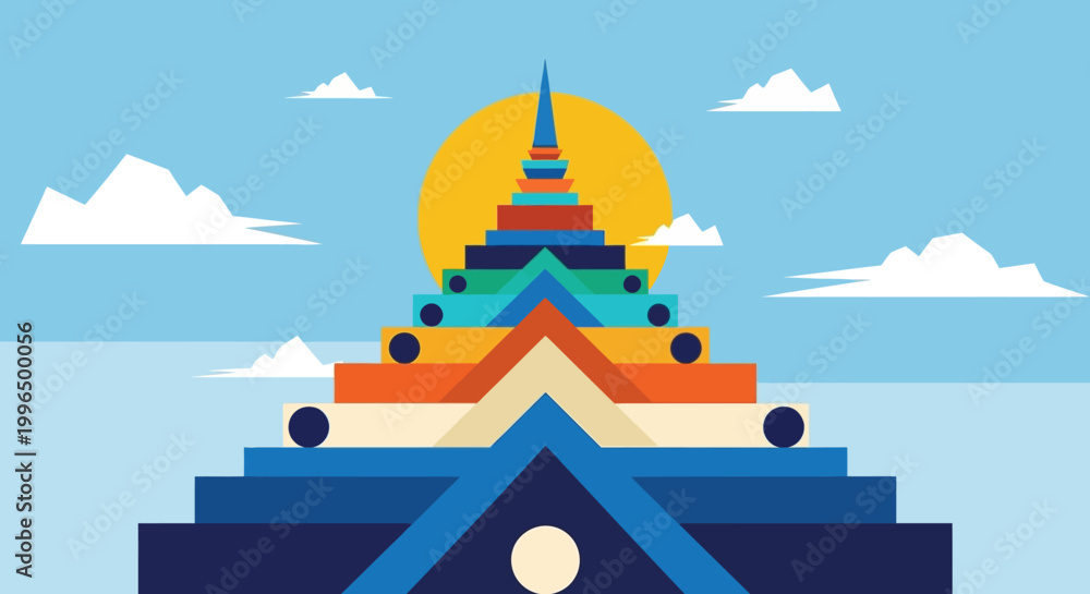 Fototapeta premium Buddhist Stupa Architecture Spiritual Symbol.