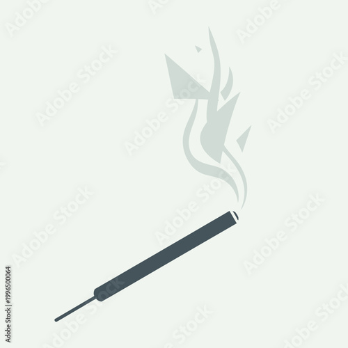 Cigarette with smoke rising slowly.