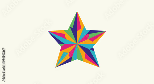Colorful star shape with multiple points.
