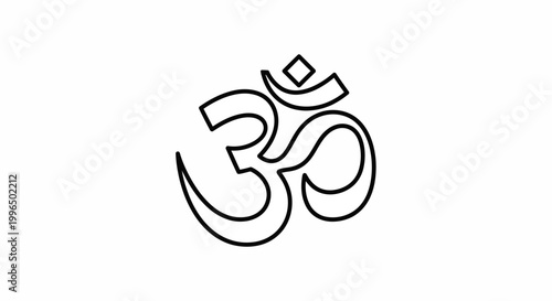 Om symbol in black line art.