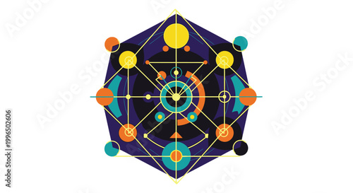 Vibrant Geometric Sacred Symbol Design.