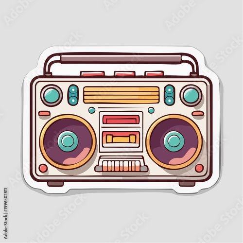 Retro Boombox Sticker