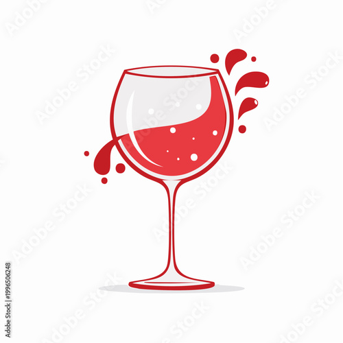 Red Wine Splash in Glass