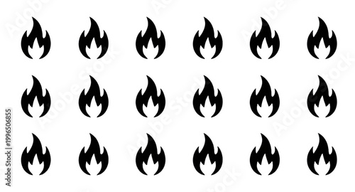 black flame icons, fire icon set, flame silhouettes, heat symbol icons, burning fire graphics, flame clipart set, fire element icons, minimalist flame design, energy symbol set, flame vector icons, fi
